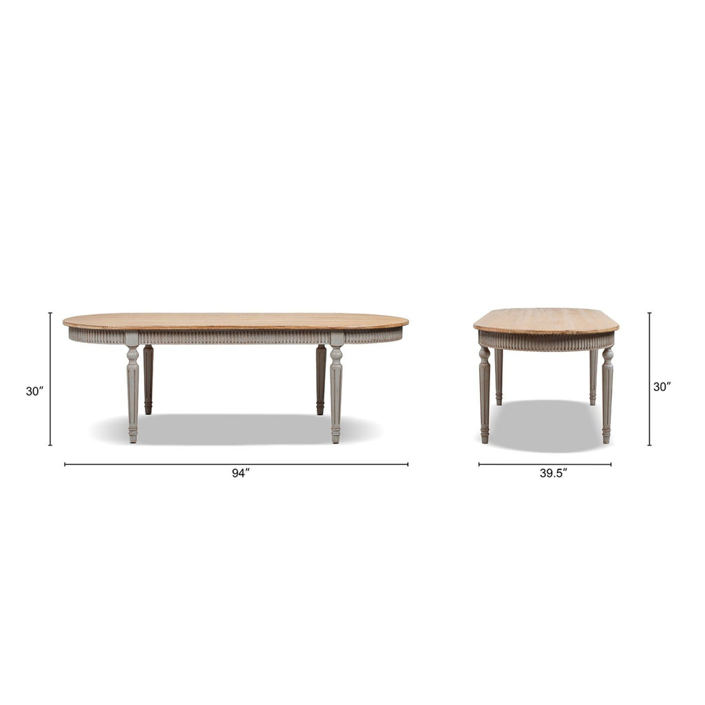 Colette - Oval Dining Table - Blue / Gray