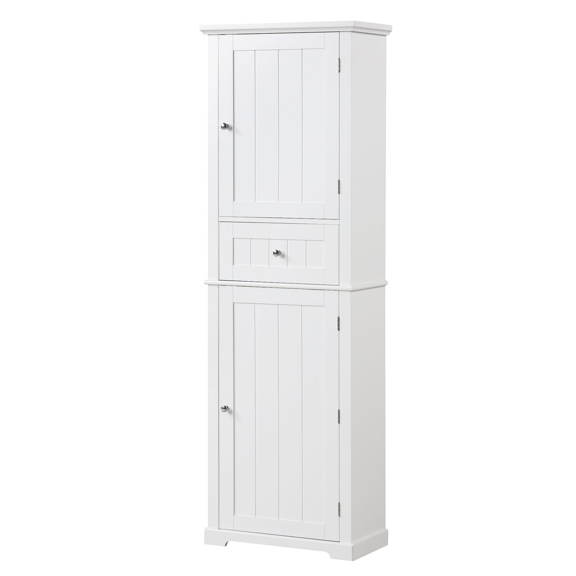 Tall Freestanding Bathroom Storage Cabinet With Drawer And Adjustable Shelf