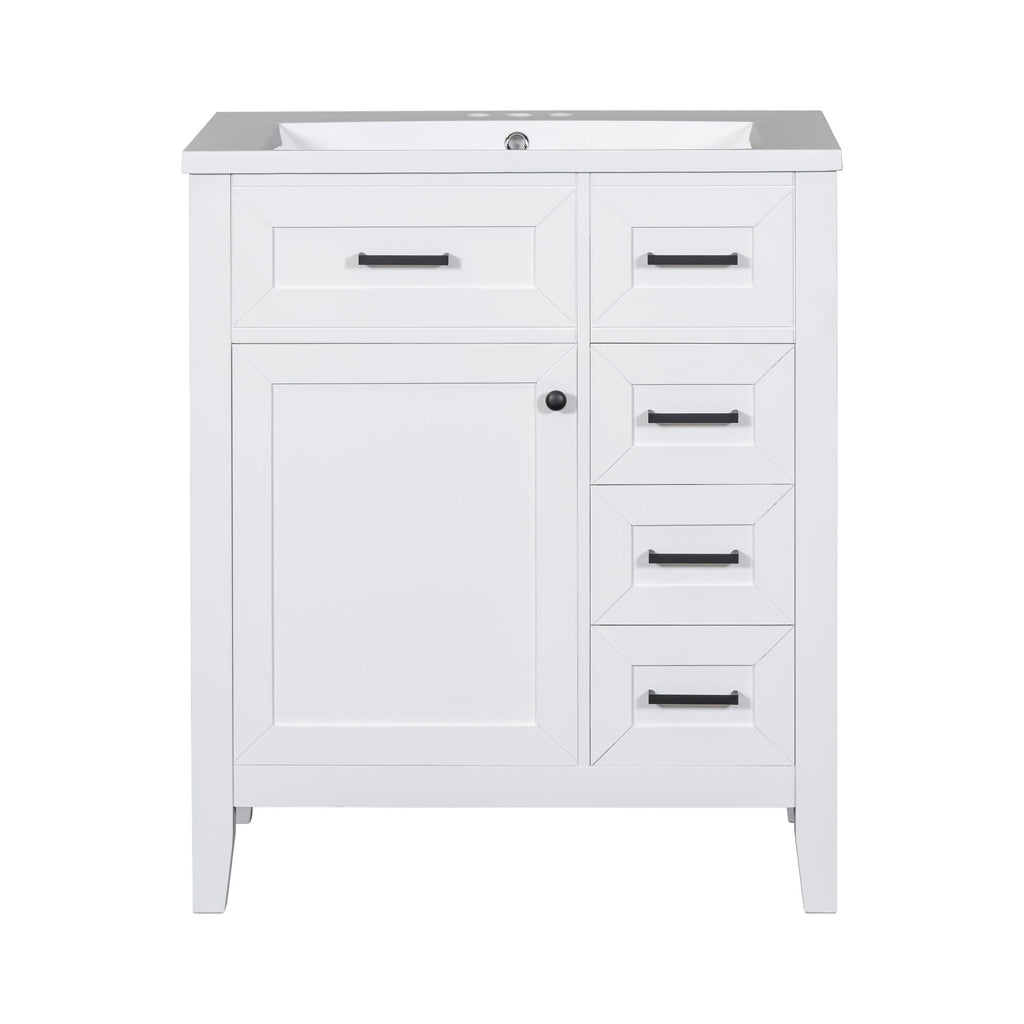 Modern Bathroom Vanity With Sink Combo, 3 Drawers, Undermount Drop-In Sink
