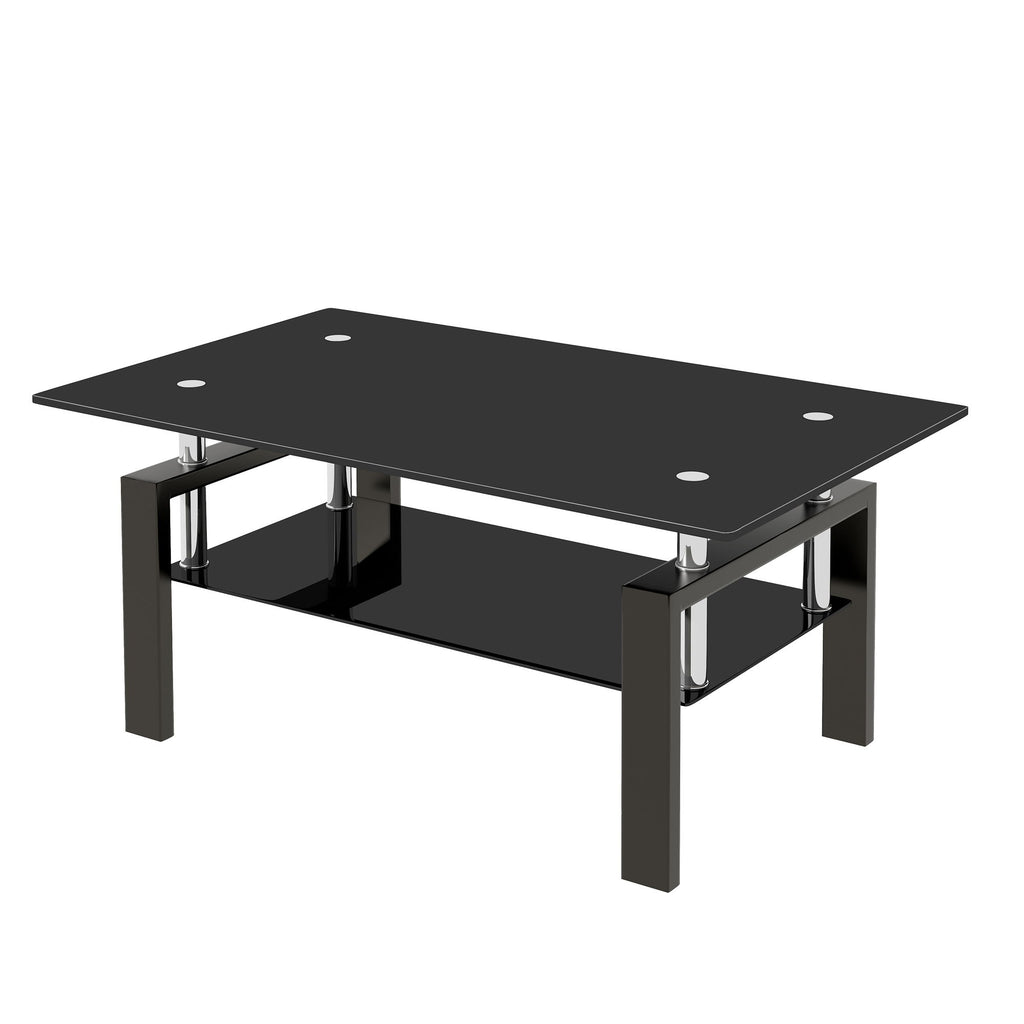 Tempered Glass Table With Storage