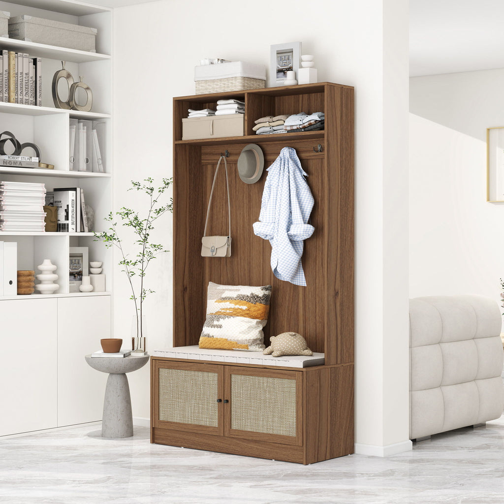 Modern Storage Closet For Bedroom, Entryway, Or Living Room - Walnut