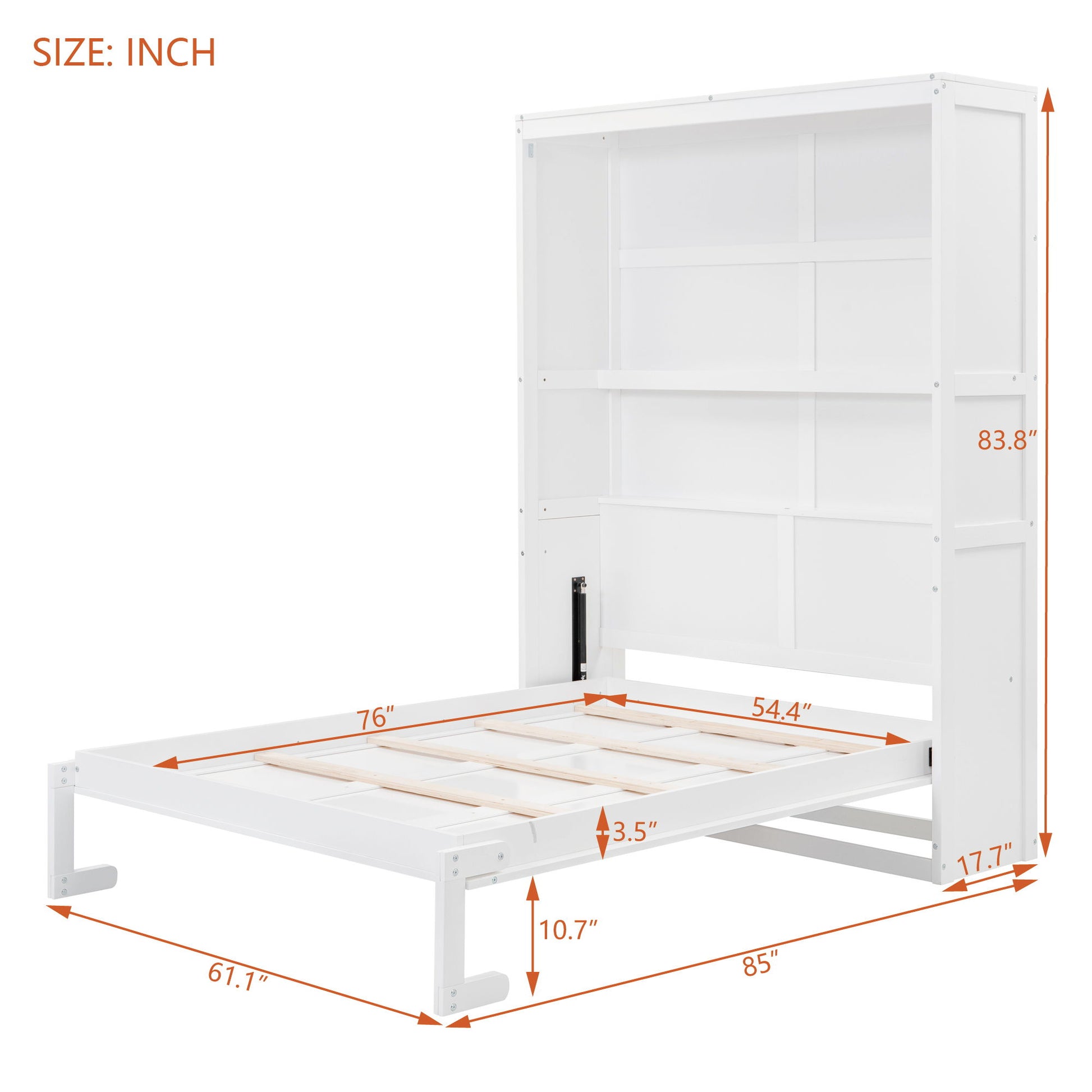 Murphy Wall Bed With Shelves, Space Saving