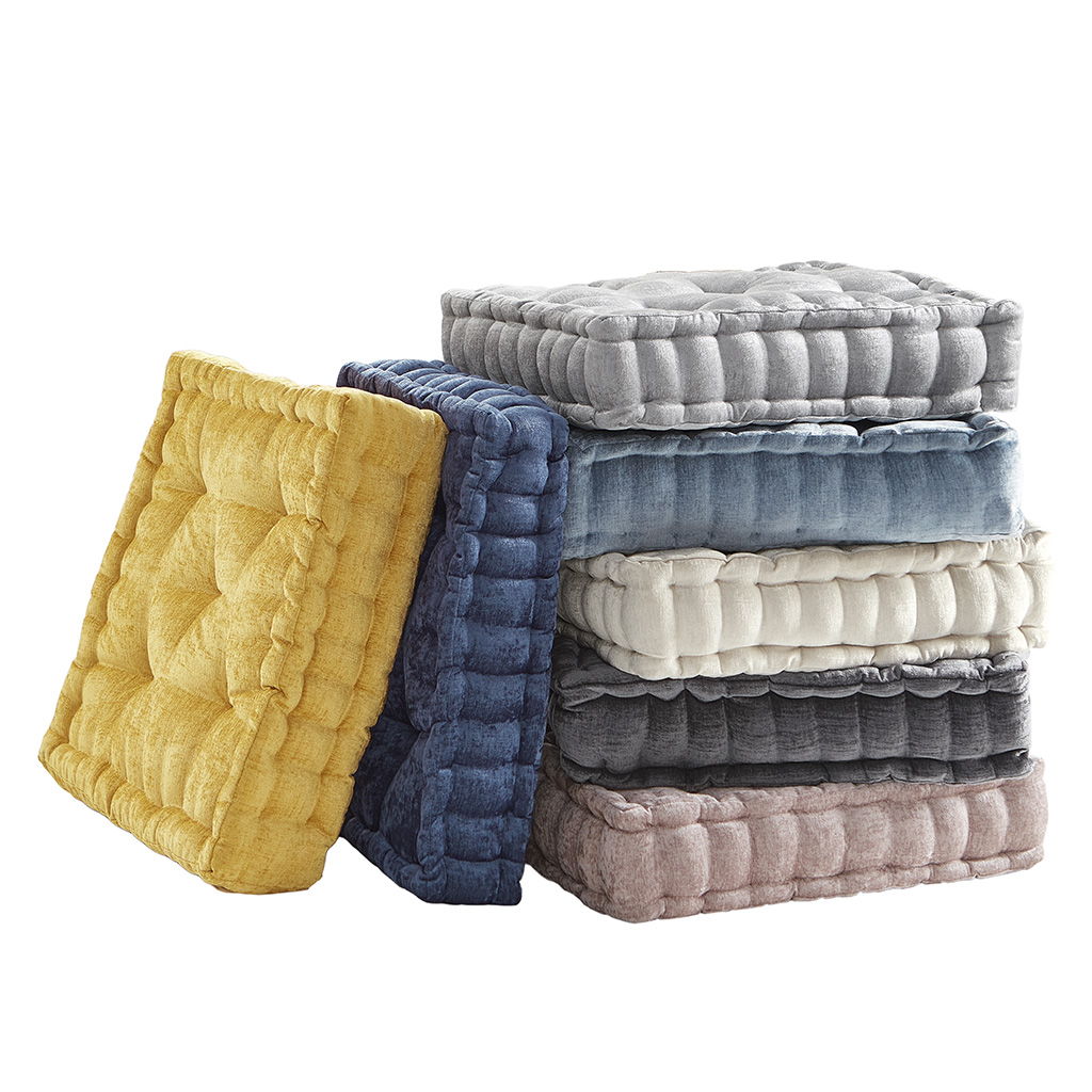 Azza - Square Floor Pillow Cushion - Gray