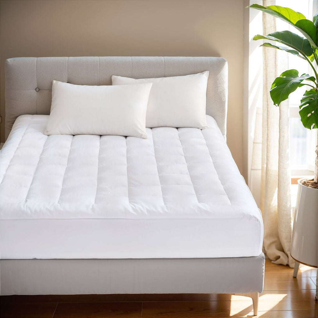 Cloud Soft - Queen Overfilled Hypoallergenic Down Alternative Waterproof Mattress Pad - White