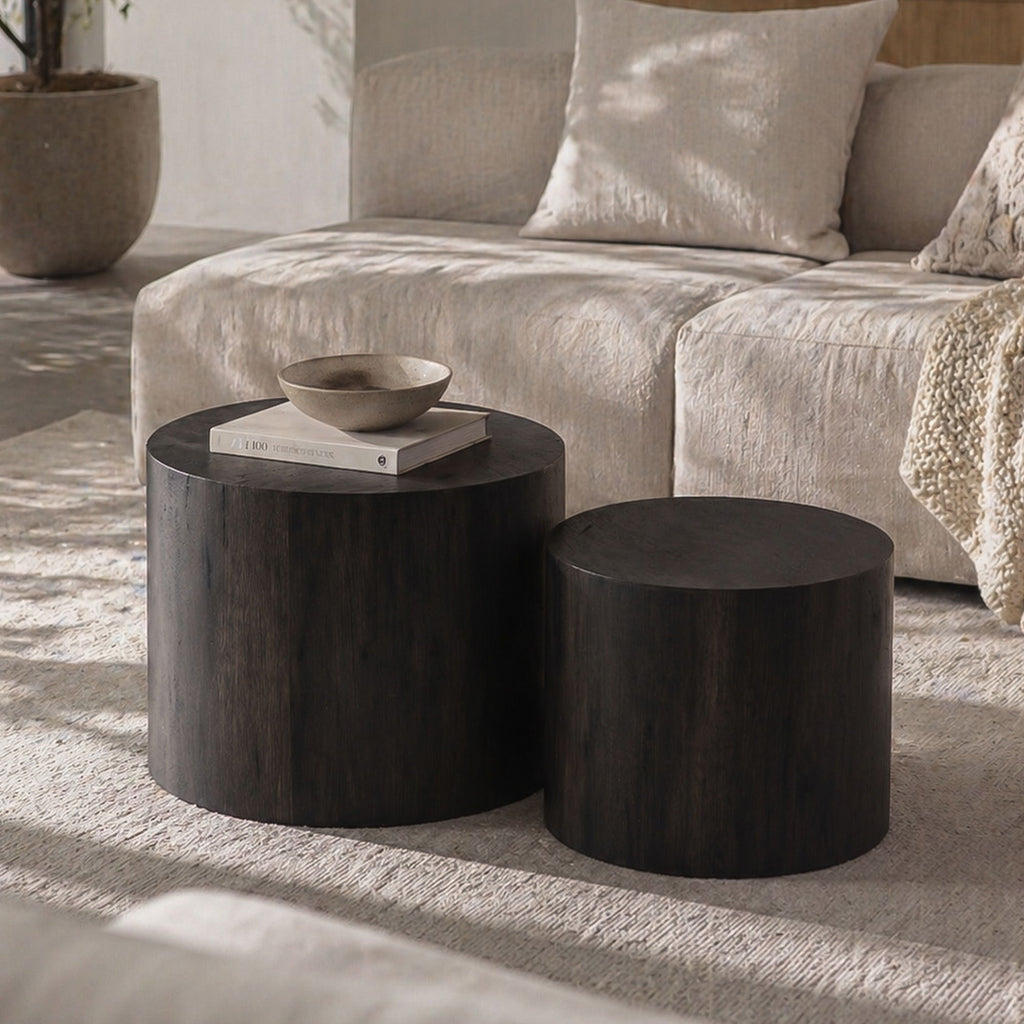 Modern Round Nesting Coffee Table (Set of 2)