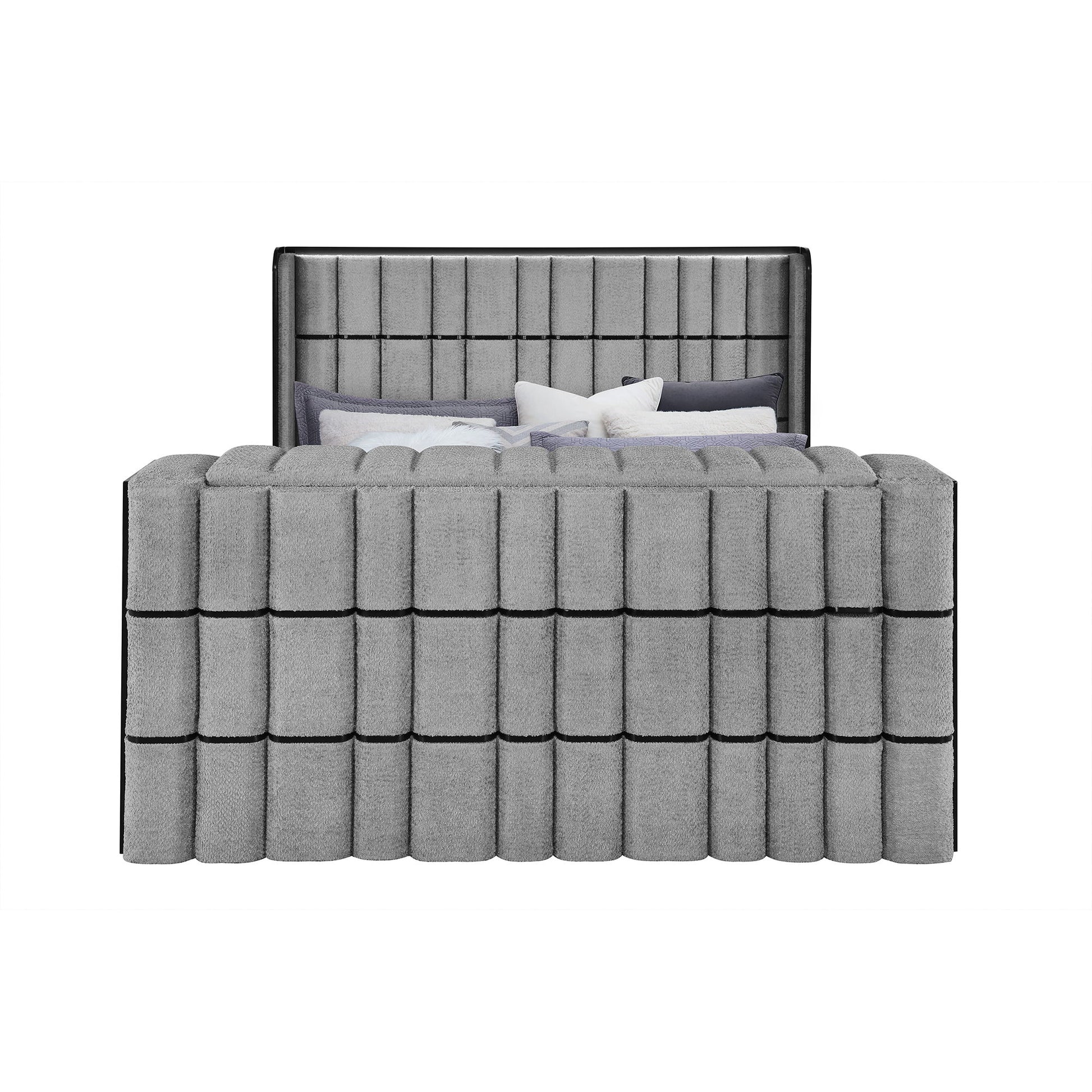 Isaiah - Bed With TV Lift-LED Speakers And Fireplace