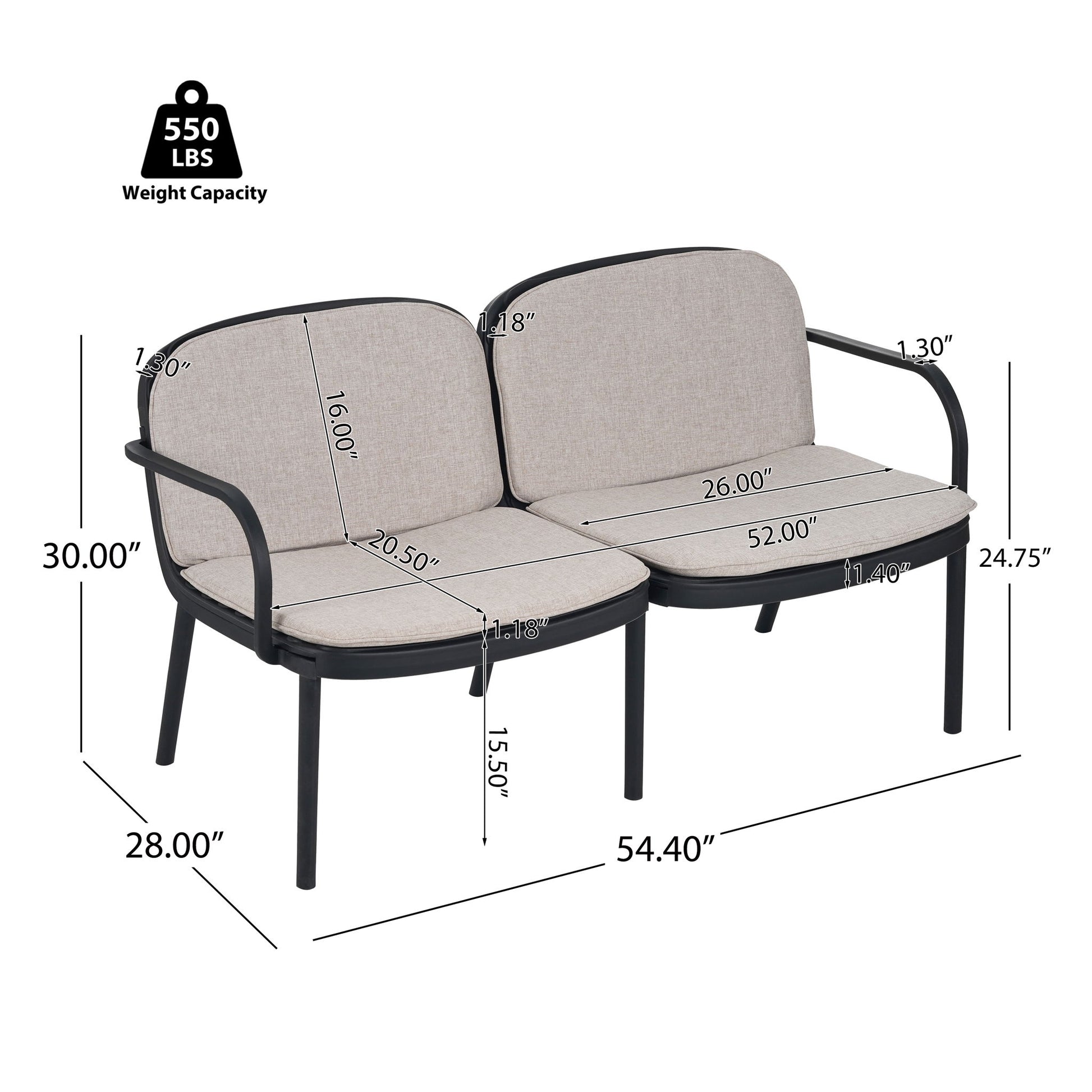 Luna - Outdoor Patio Loveseat