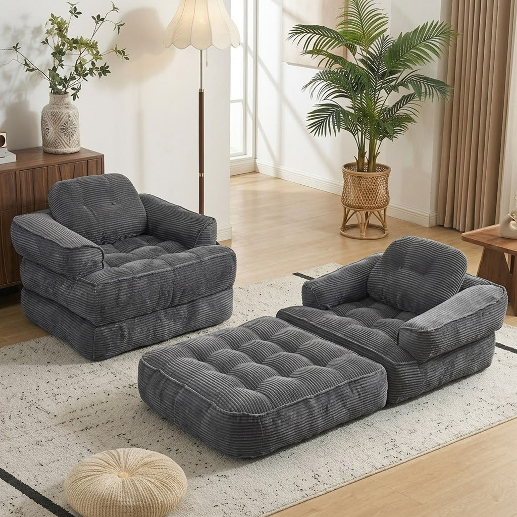 Convertible 2 In 1 Armrest Sofa For Bedroom