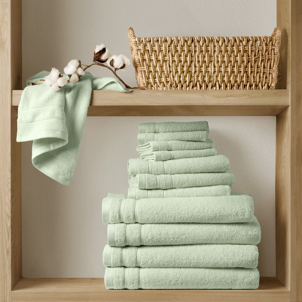 400GSM Essential Bundle Quick Dry 12 Piece Towel Set - Seafoam
