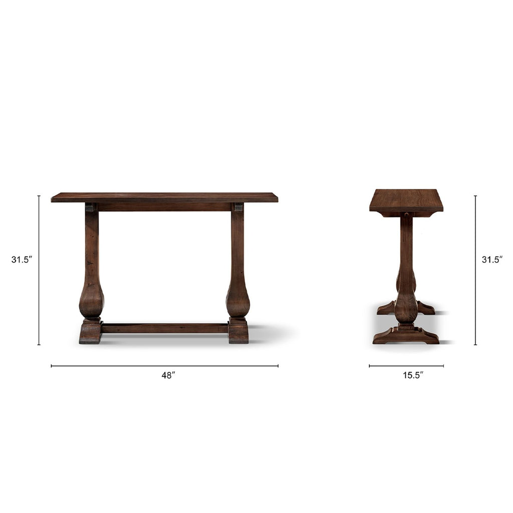 Whitmore - Trestle Console Table - Dark Brown