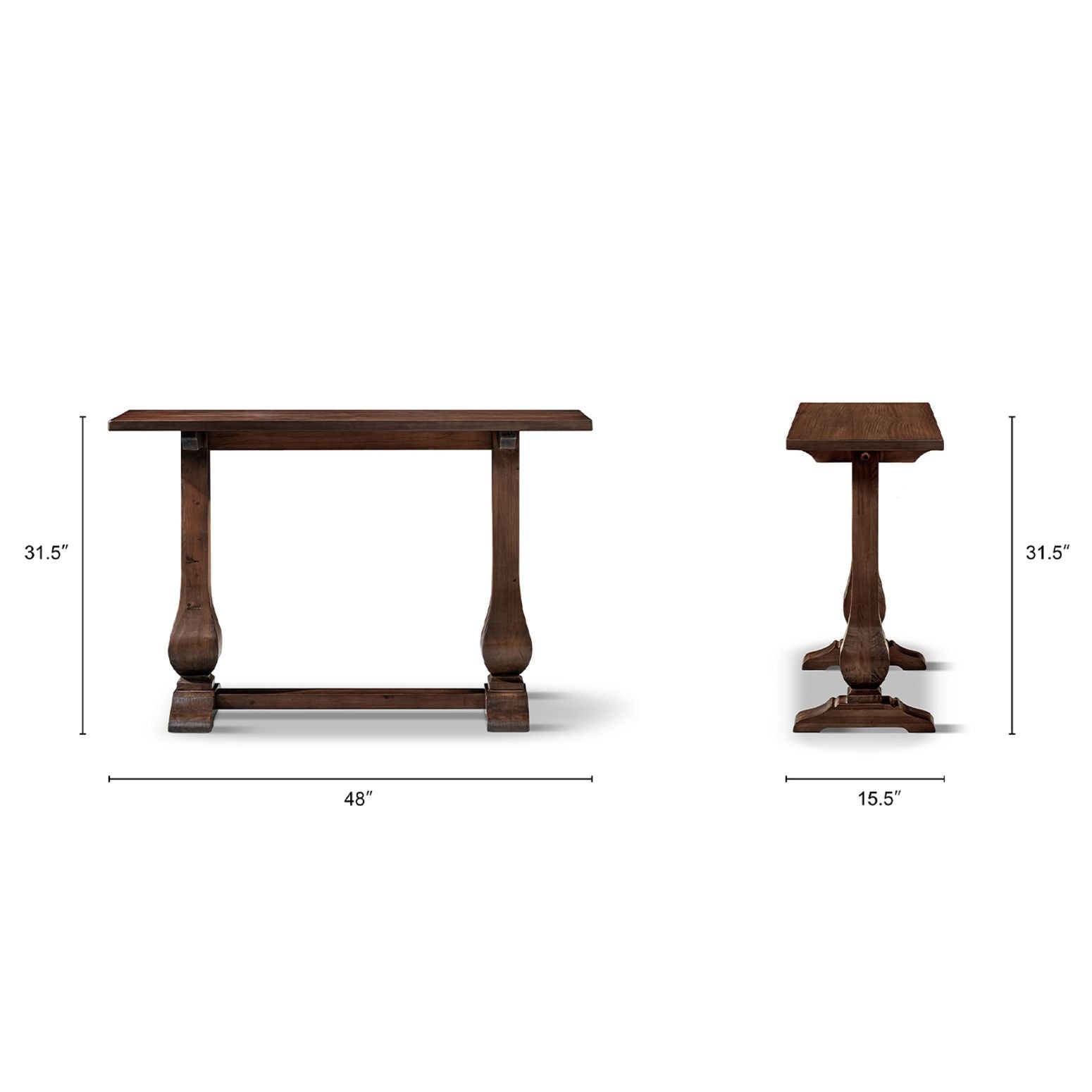 Whitmore - Trestle Console Table - Dark Brown