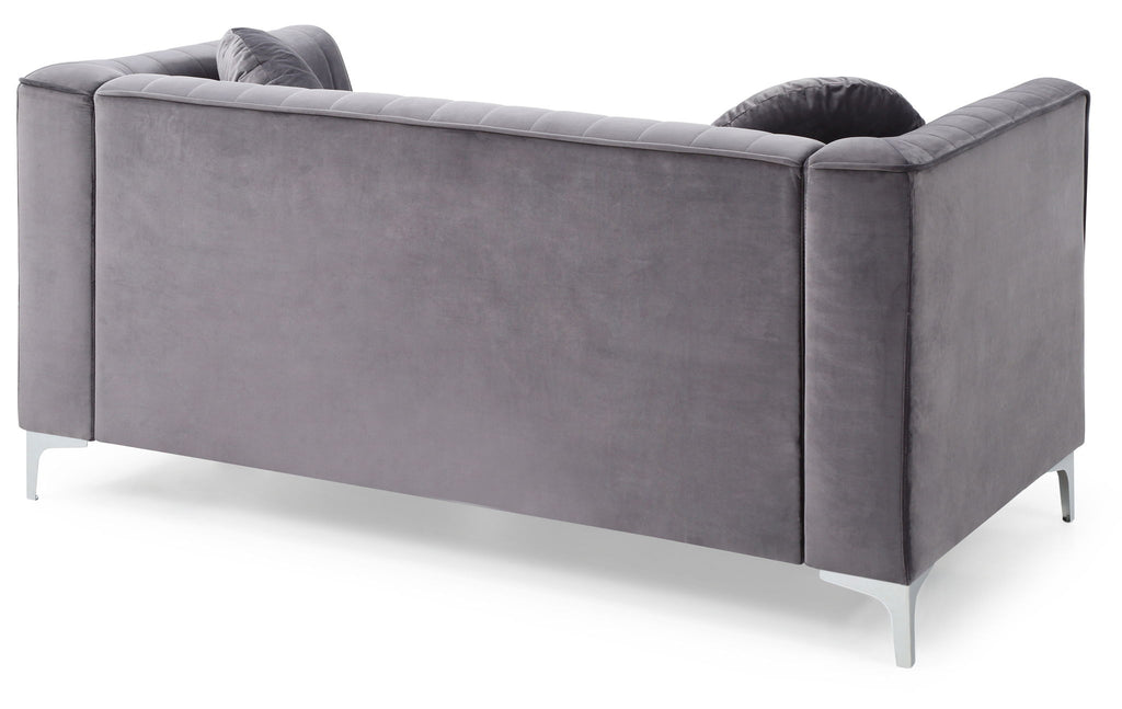Glam Styled Micro Suede Velvet Loveseat