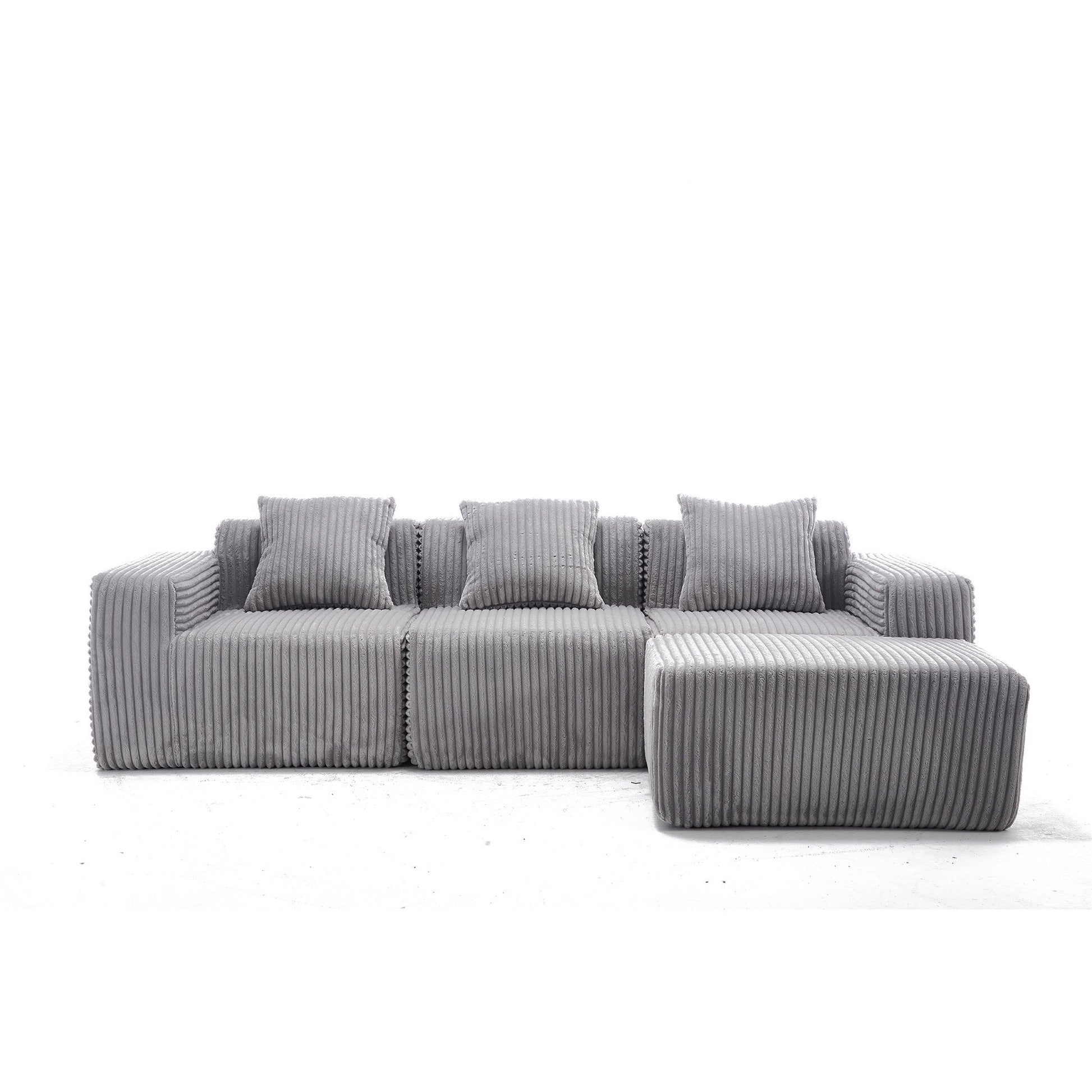L - Shape Modern Minimalist Modular Sectional Sofa, Upholstered Cloud Couch With Deep Seats