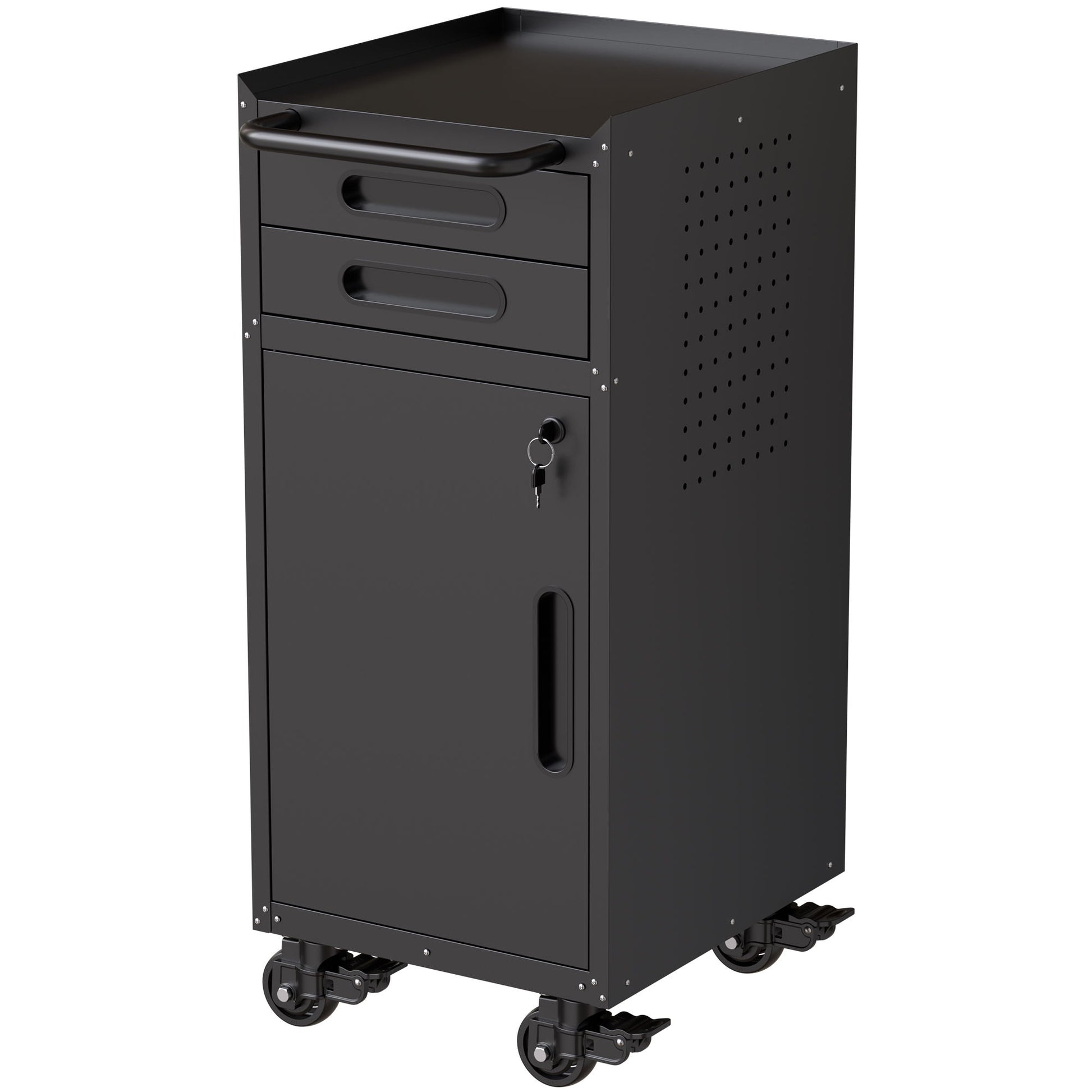 Rolling Tool Cabinet Heavy Duty Garage Storage With Lockable Doors
