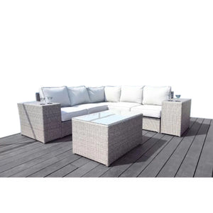 4 Piece Wicker Outdoor Seating Group With Cushions - Gray Mix
