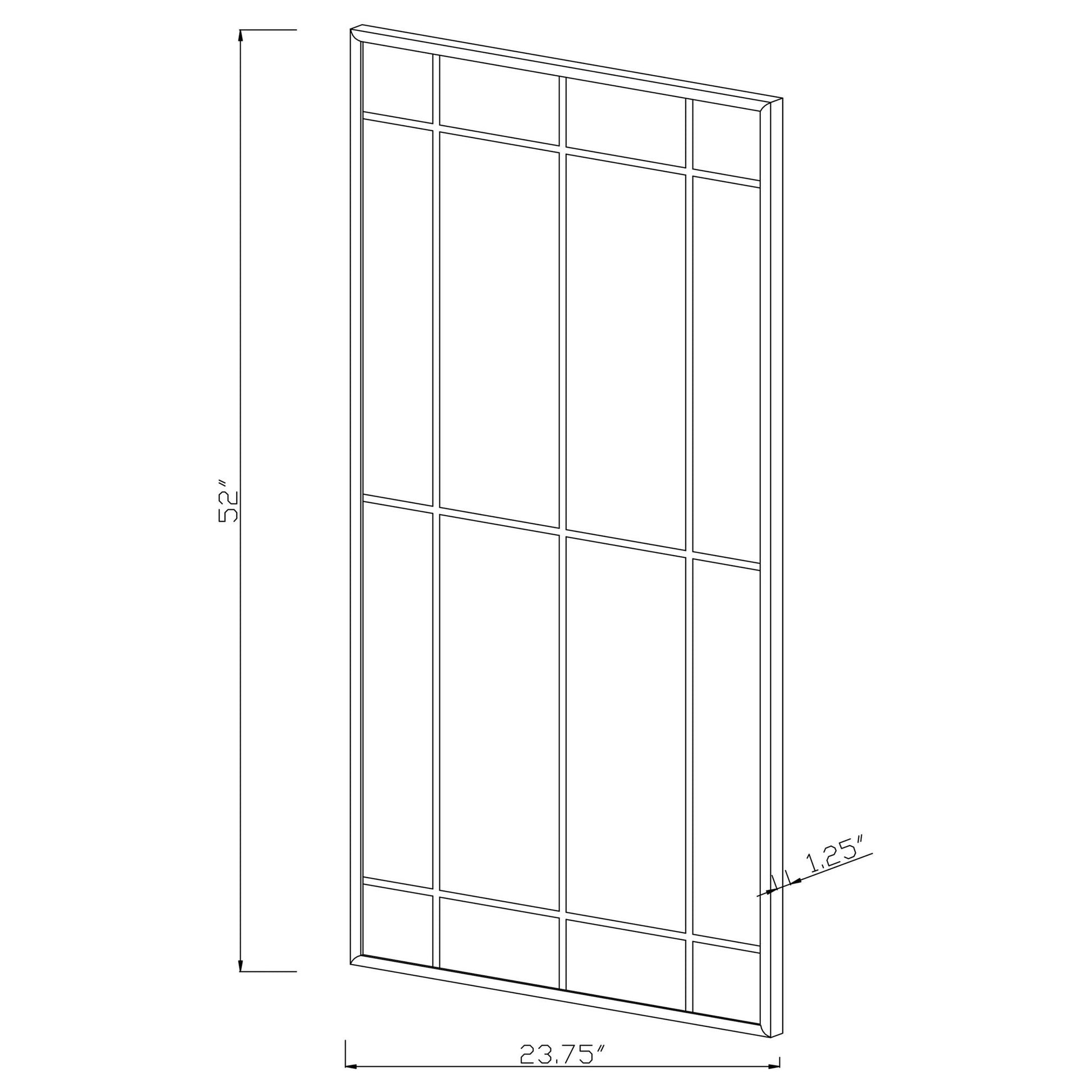 Harvik - Window Pane Wall Mirror With Linear Trim - Black