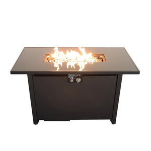 Rectangle Fire Pit, Fuel Versatility - Black