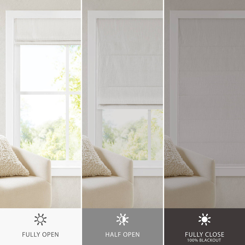 Quincy - 35x64" Total Blackout Cordless Roman Shade - White