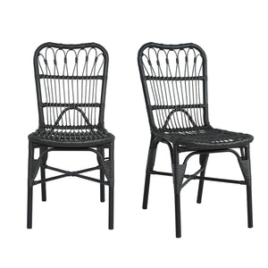 Outdoor Wicker Patio Dining Chairs Set With Durable Frame And Rattan Weave