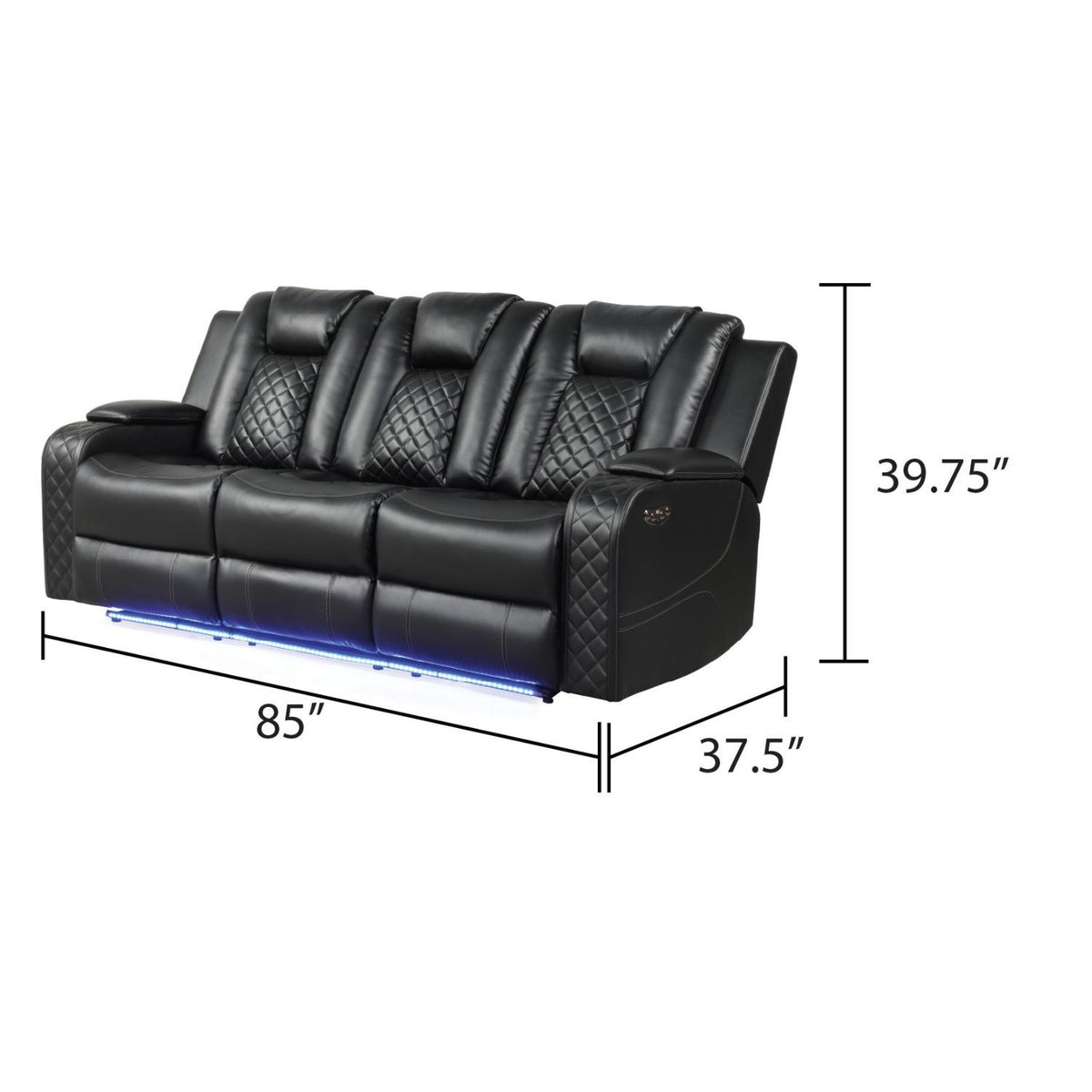 Benz - Power Recliner Set With LED Lighting And USB Charging