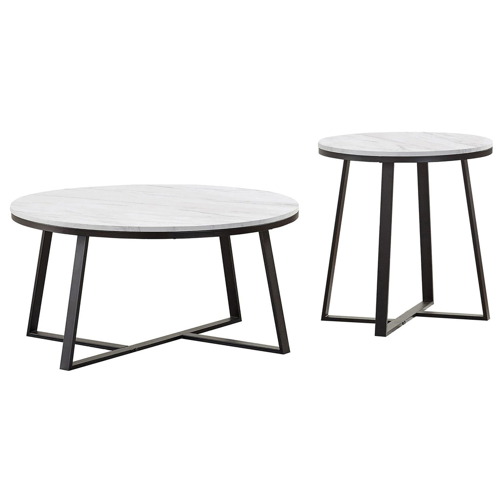 Melisa - 2 Piece Coffee And End Table Set - White Marble