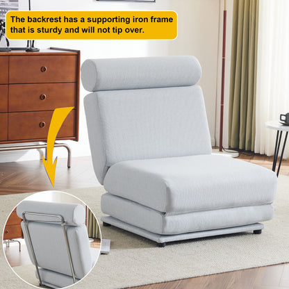 Single Sofa Chair Foldable Single Sofa Bed With Pillow, Portable Foldable Sofa Bed, Leisure Sofa Chair, Easy To Store, Made Of Breathable And Wearable Linen