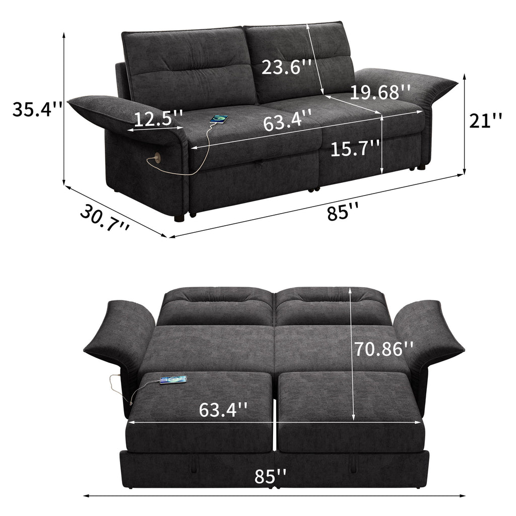Sofa Bed With Convertible Design, Living Room Furniture