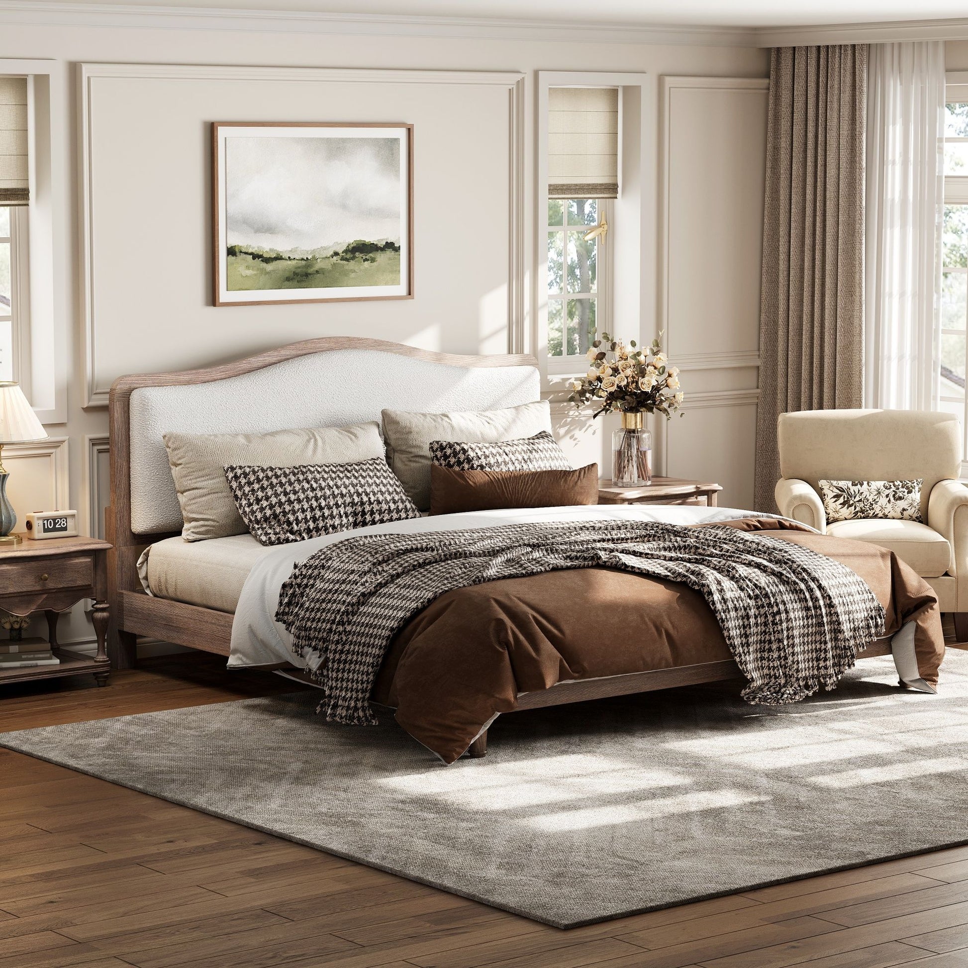 Platform Bed With Upholstered Headboard