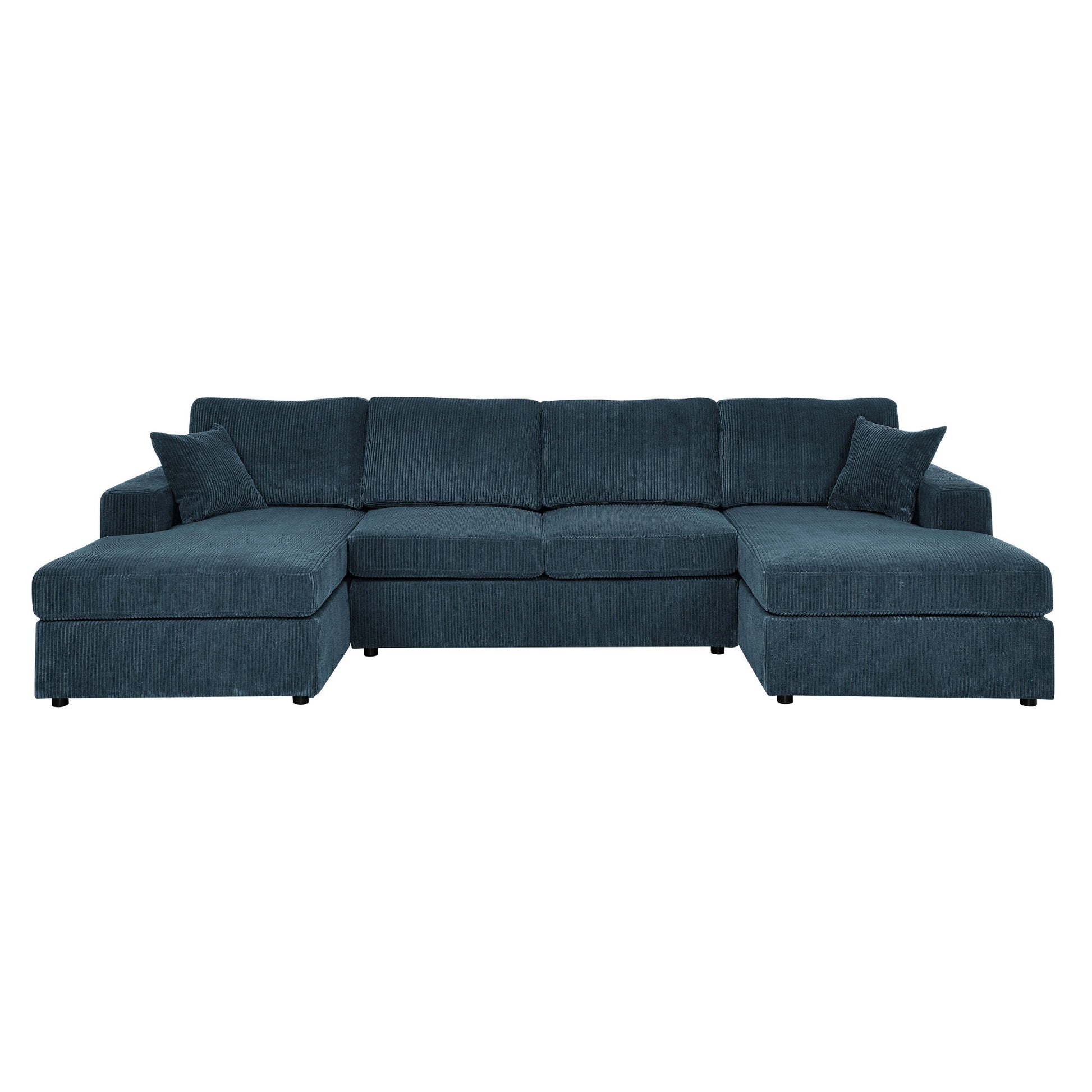 3 Piece Corduroy Double Chaise Sectional Sofa