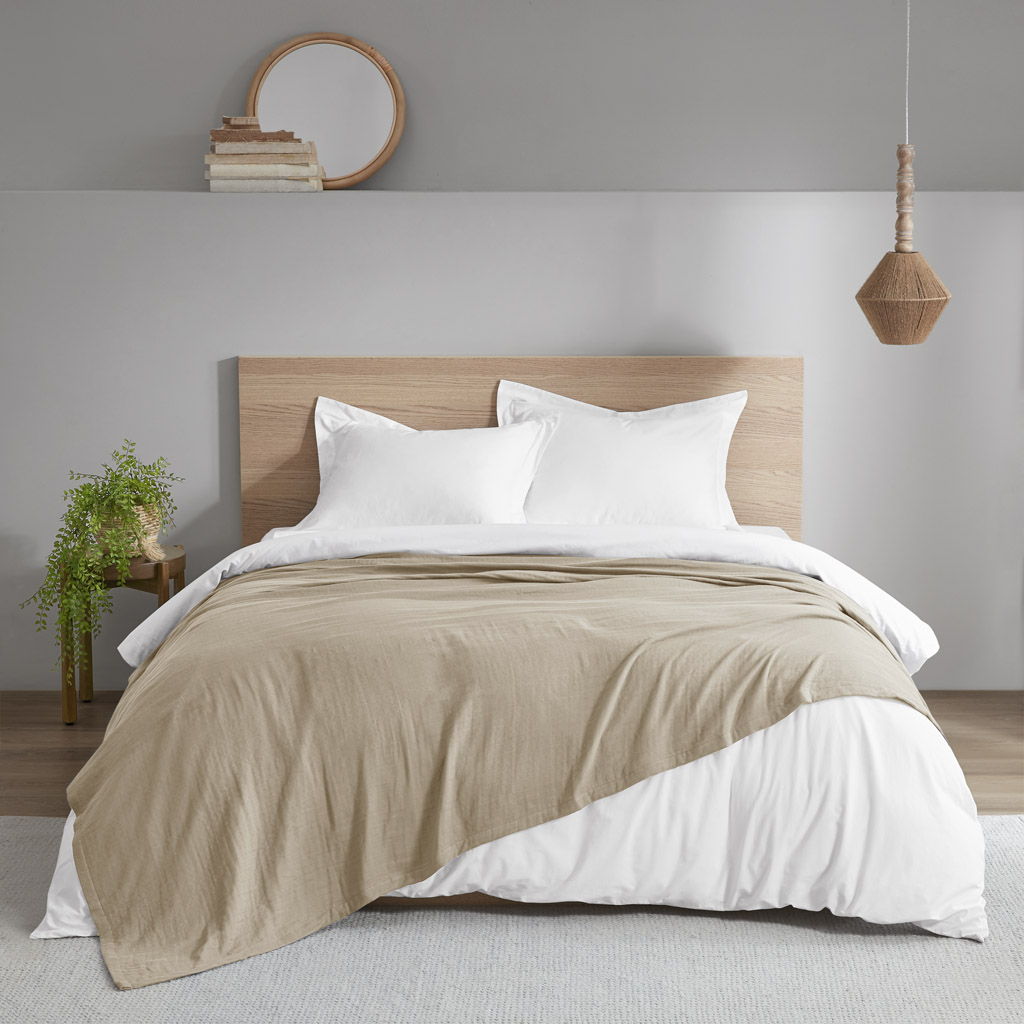 Gauze - 100% Cotton Lightweight Blanket - Beige