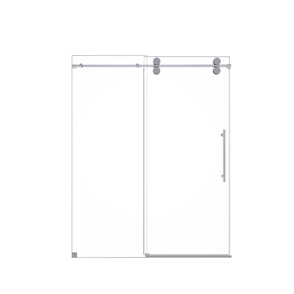 Frameless Single Sliding Shower Door With Clear Tempered Glass