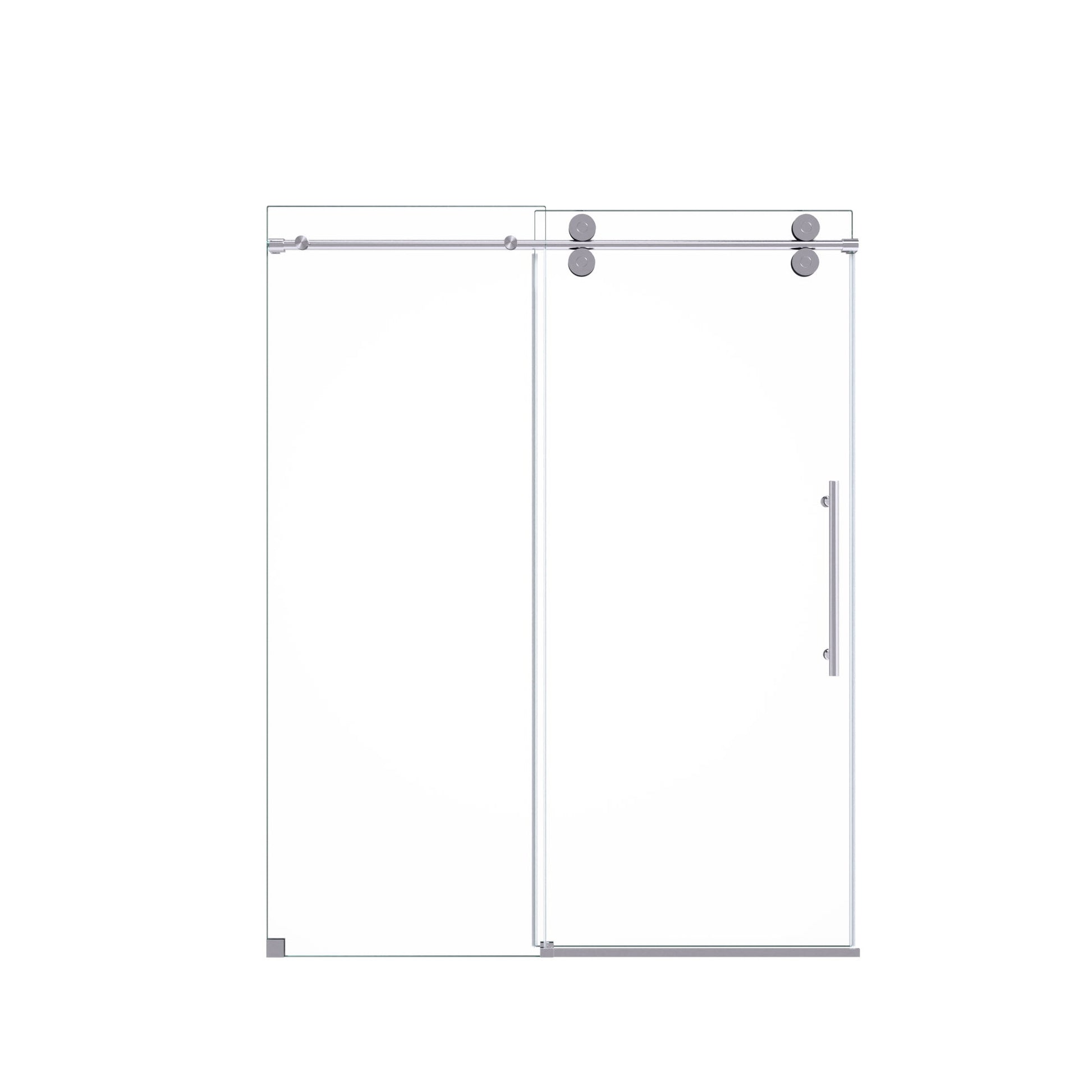 Frameless Single Sliding Shower Door With Clear Tempered Glass