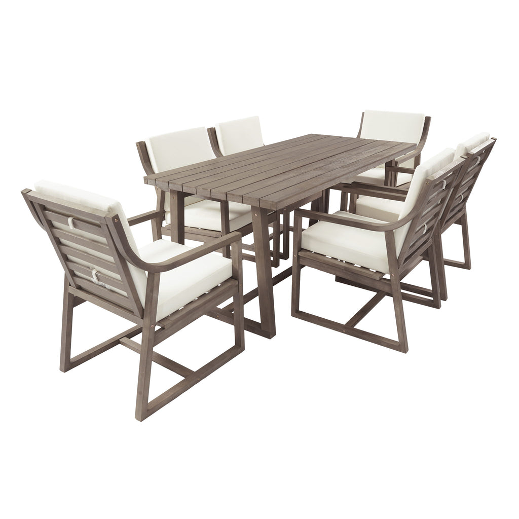7 Piece Modern Outdoor Dining Set, Patio Furniture