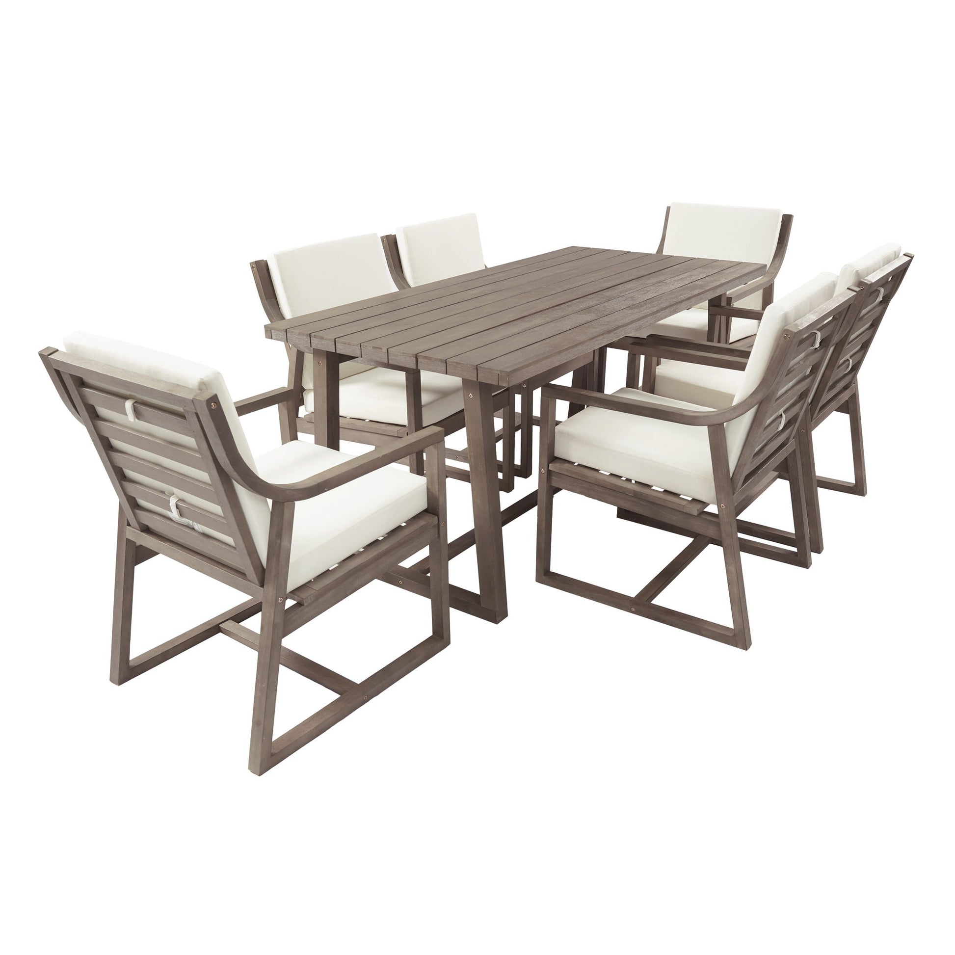7 Piece Modern Outdoor Dining Set, Patio Furniture