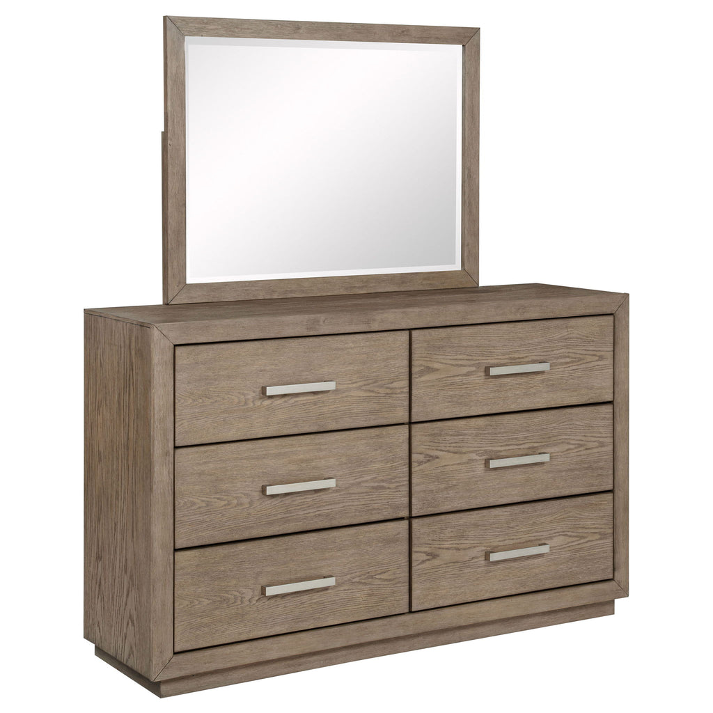 Gibbons - 6 Drawer Dresser And Mirror Set - Brown