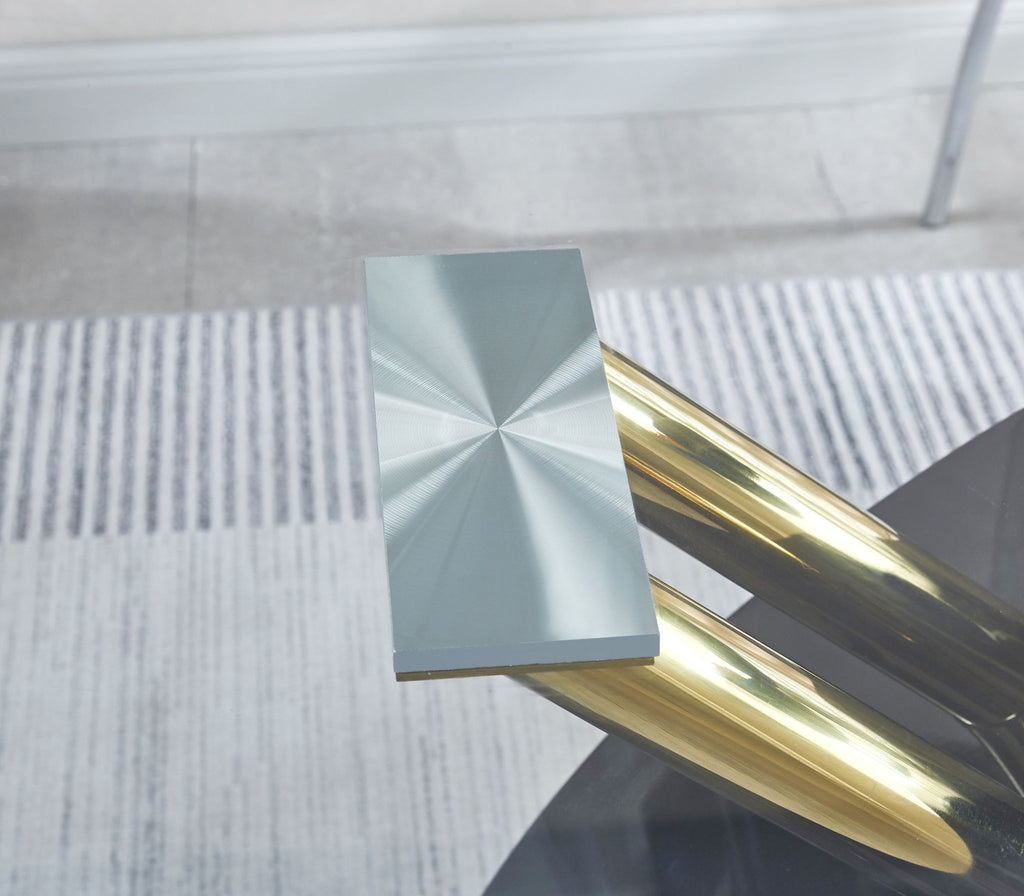 Stylish Dining Room Table, Luxury Glass Top Dining Table, Modern Design For Your House - Black