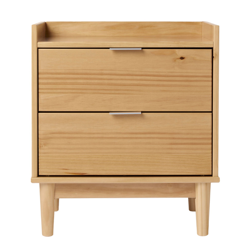 Modern 2 Drawer Nightstand - Natural Pine