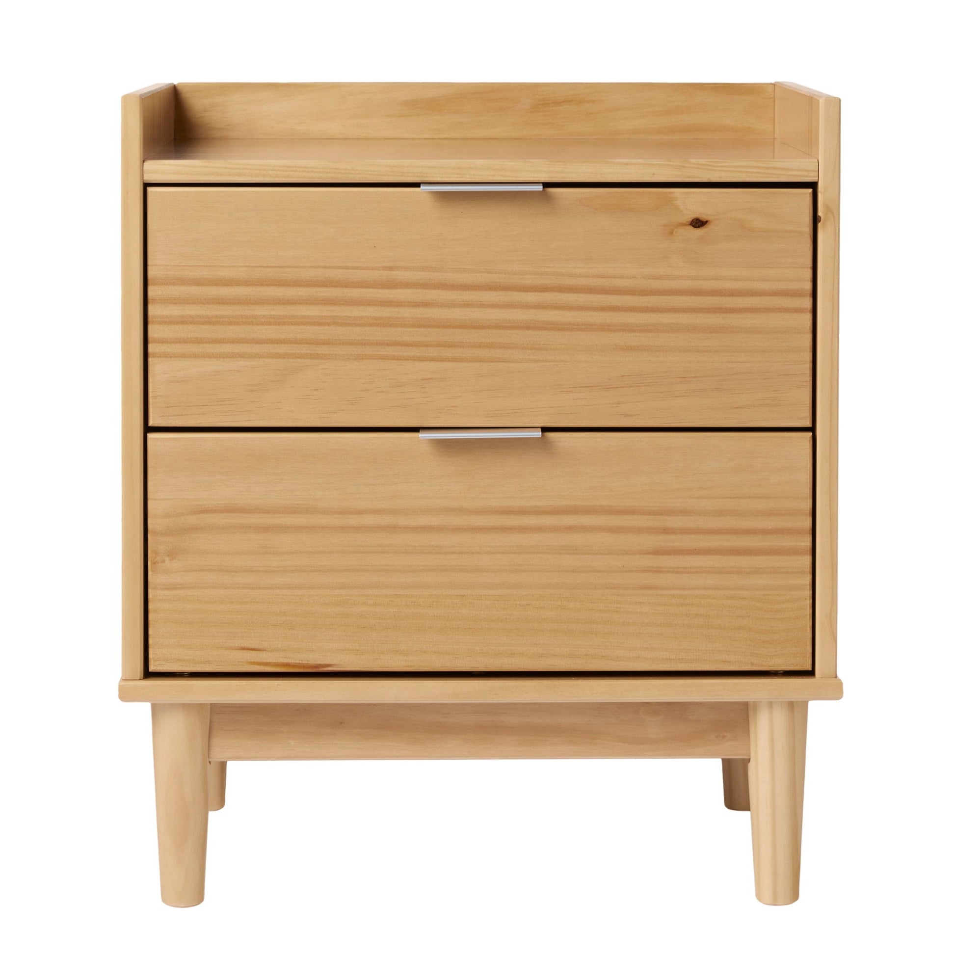 Modern 2 Drawer Nightstand - Natural Pine