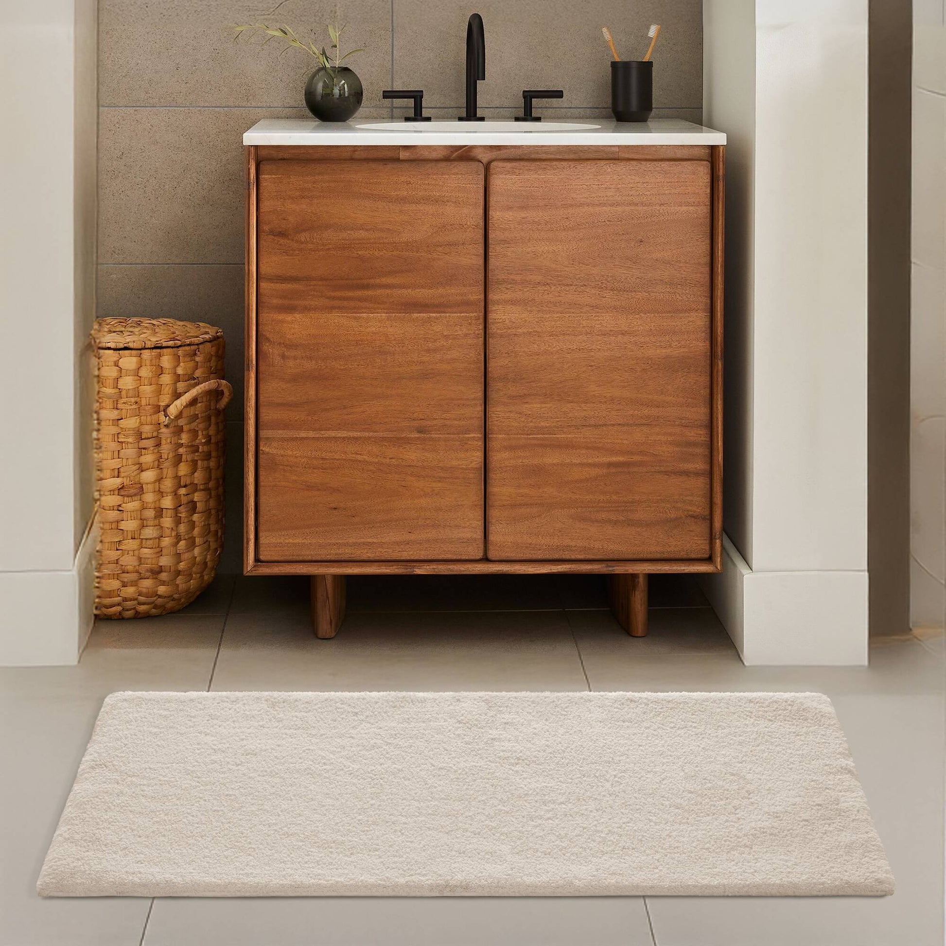Marshmallow - 20" x 30" Bath Rug - Taupe