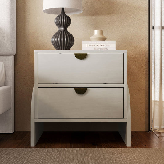 Gewnee - Two Drawer Nightstand - Antique White