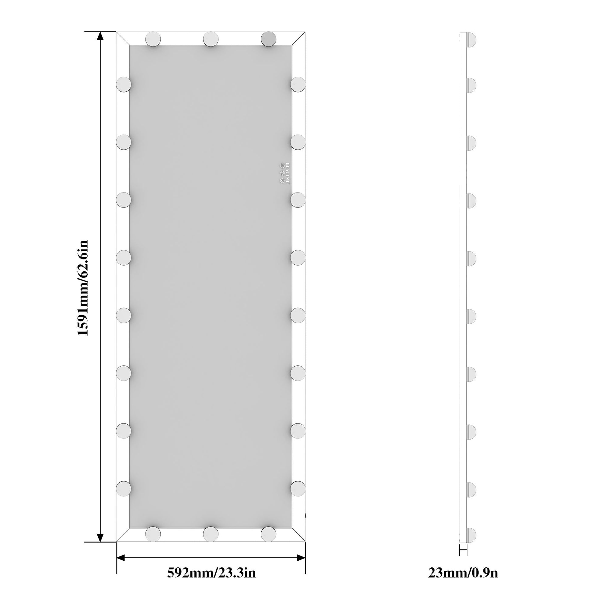 Full Length Mirror With Lights Full Body Vanity Mirror With 3 Color Modes Lighted Standing Floor Mirror For Dressing Room Bedroom Wall Mounted Touch Control