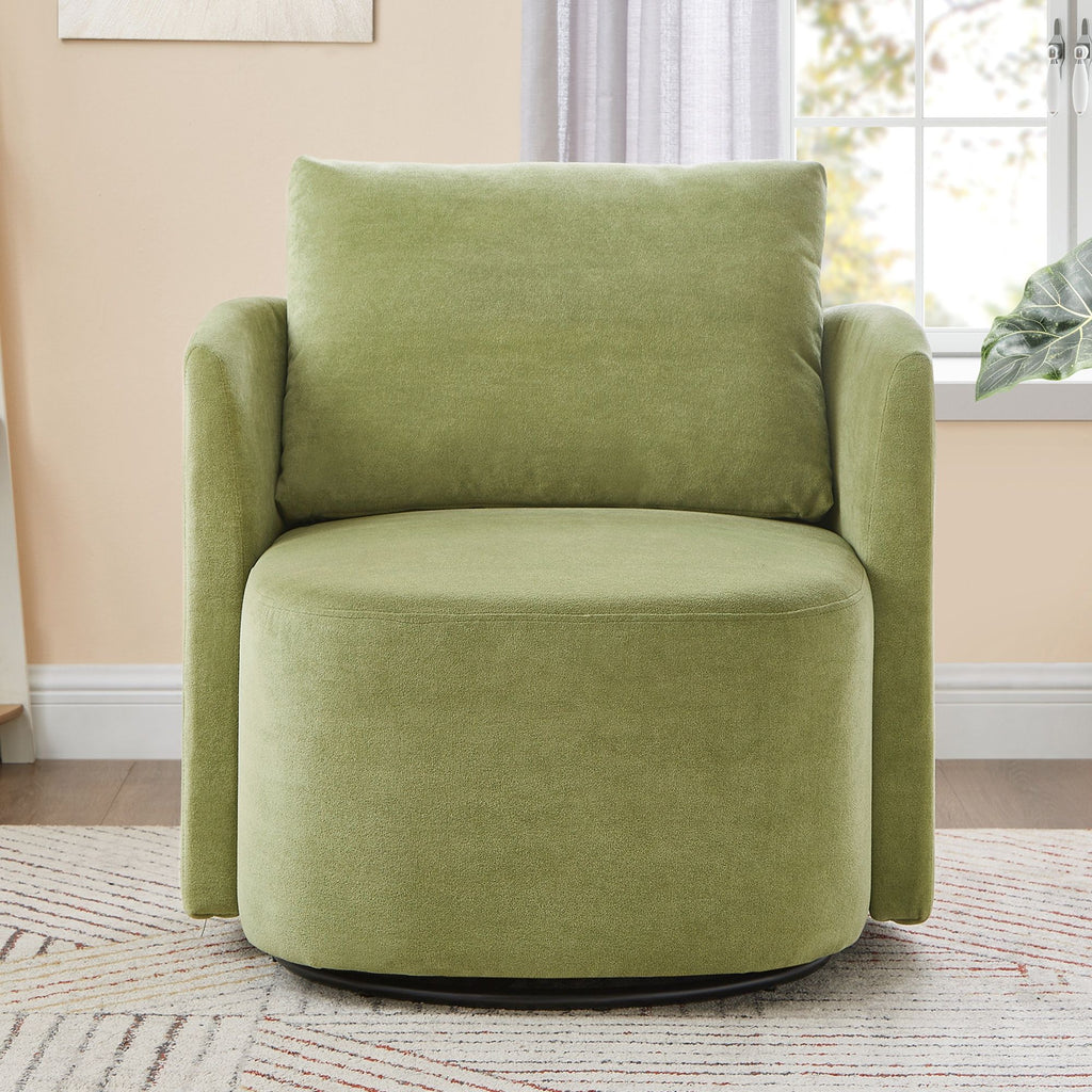 360° Modern Swivel Chair With Upholstered Curved Design