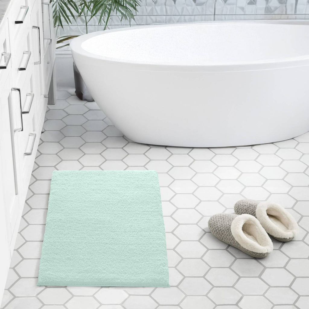 Marshmallow - 20" x 24" Contour Bath Rug - Seafoam