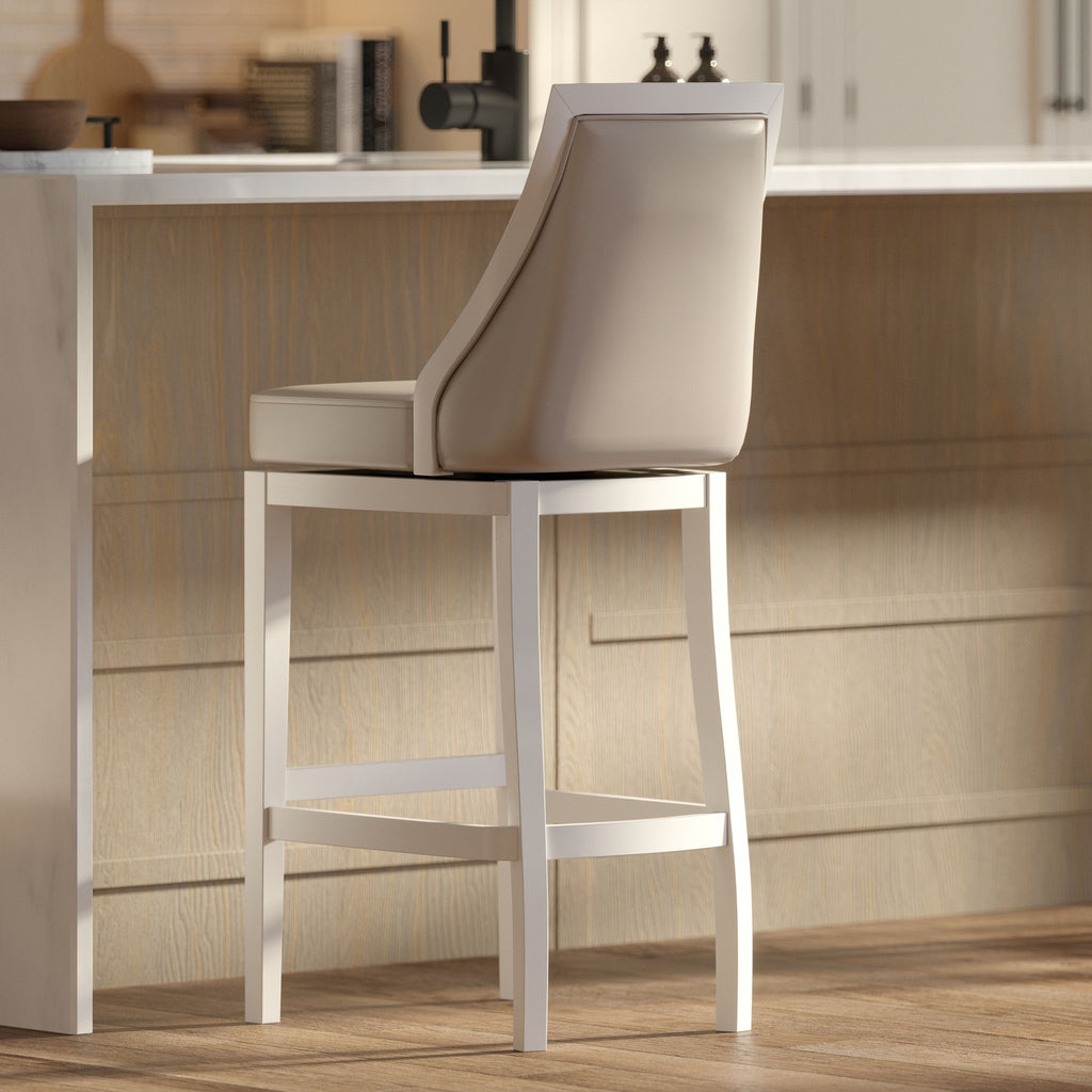 Modern Swivel Stool With Tall Back