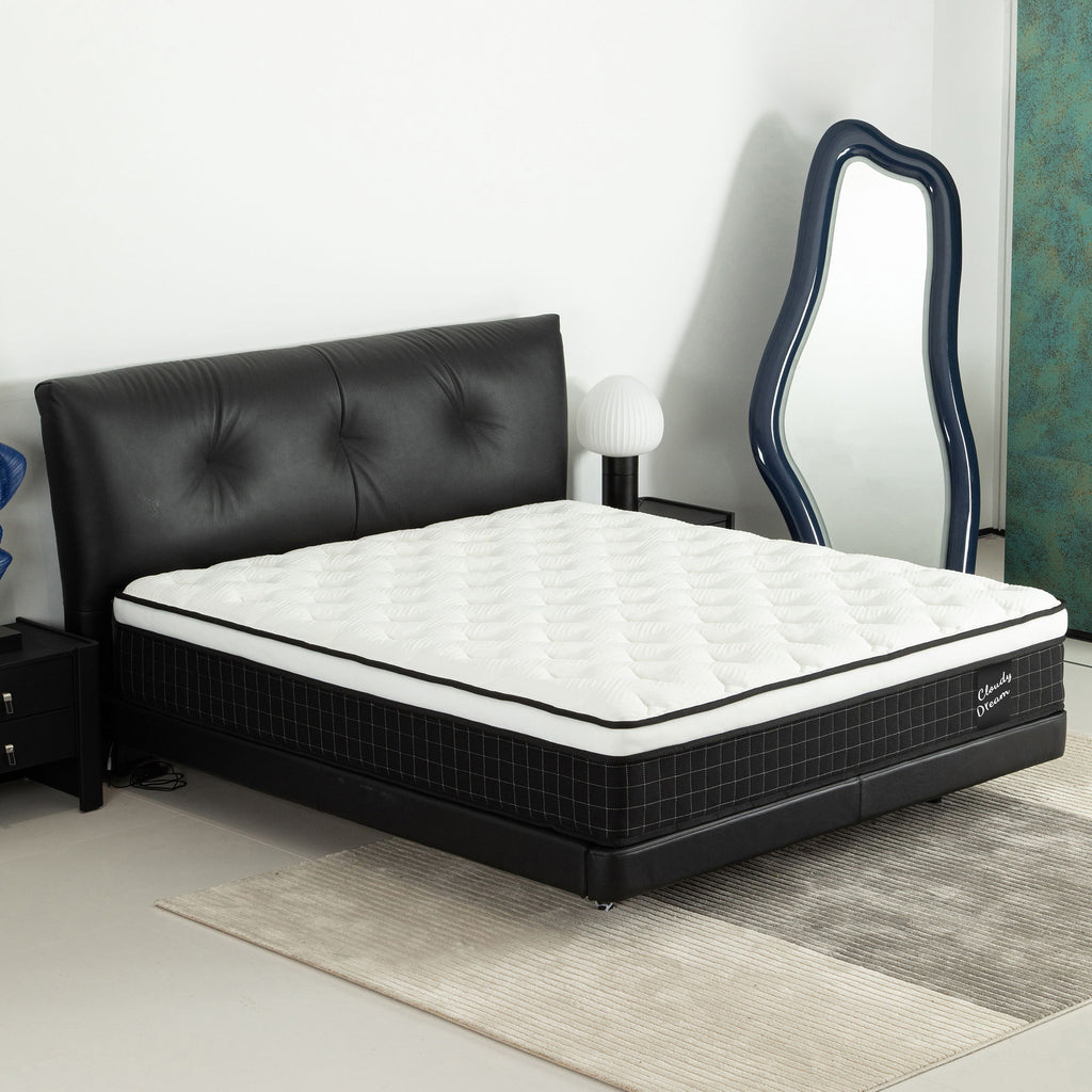 12" Hybrid Mattress With Individual Pocket Spring, Comortable Memory Foam