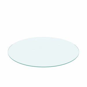 20" Round Tempered Glass Table Top Clear Glass 1 / 4" Thick Flat Polished Edge - Transparent