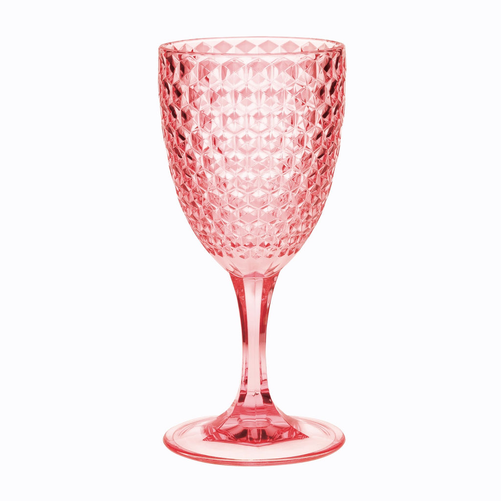Diamond Cut Plastic Wine Glasses (Set of 4)