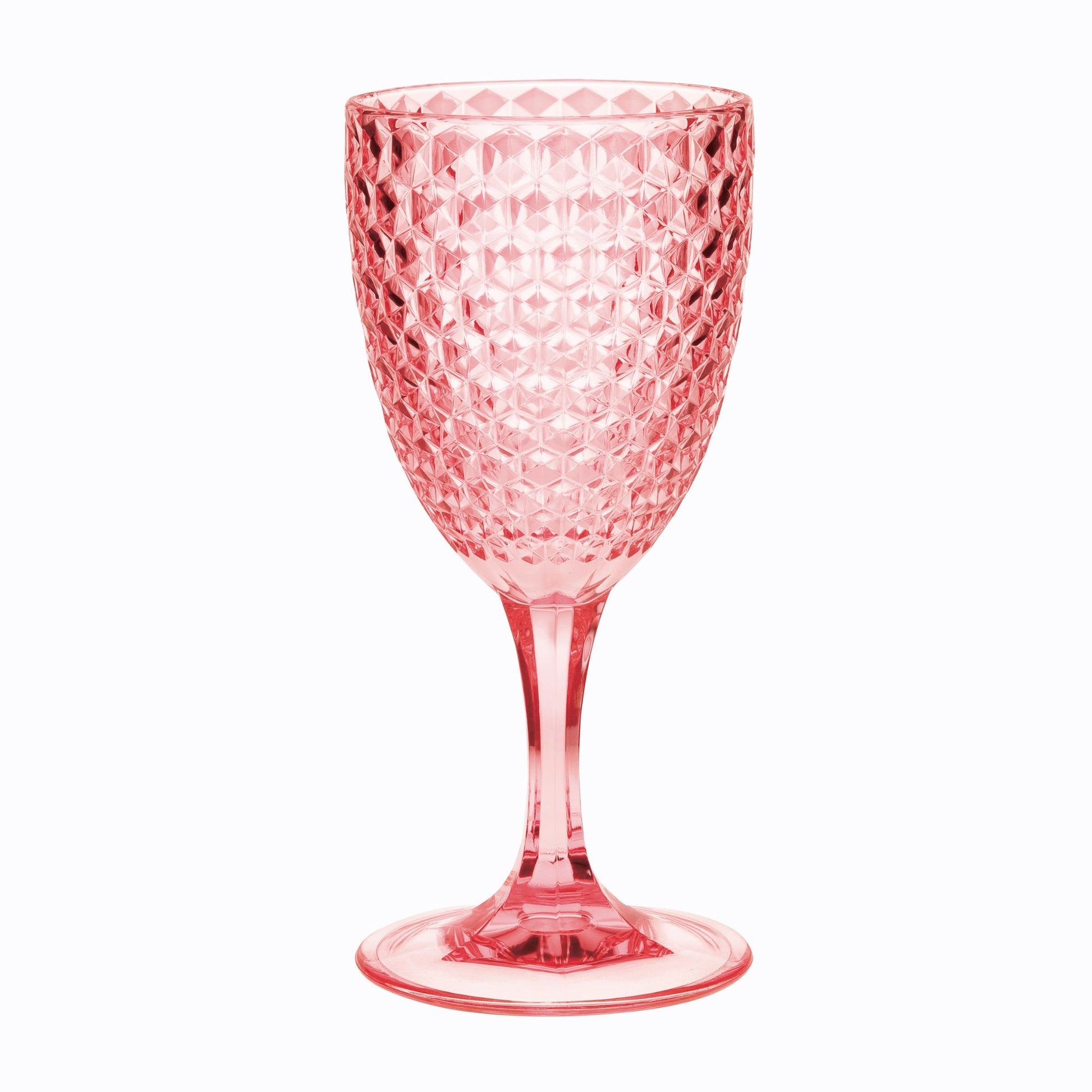 Diamond Cut Plastic Wine Glasses (Set of 4)