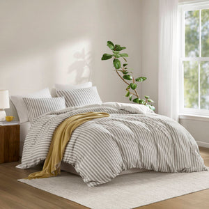 Etta - 3 Piece California King Duvet Set - Gray