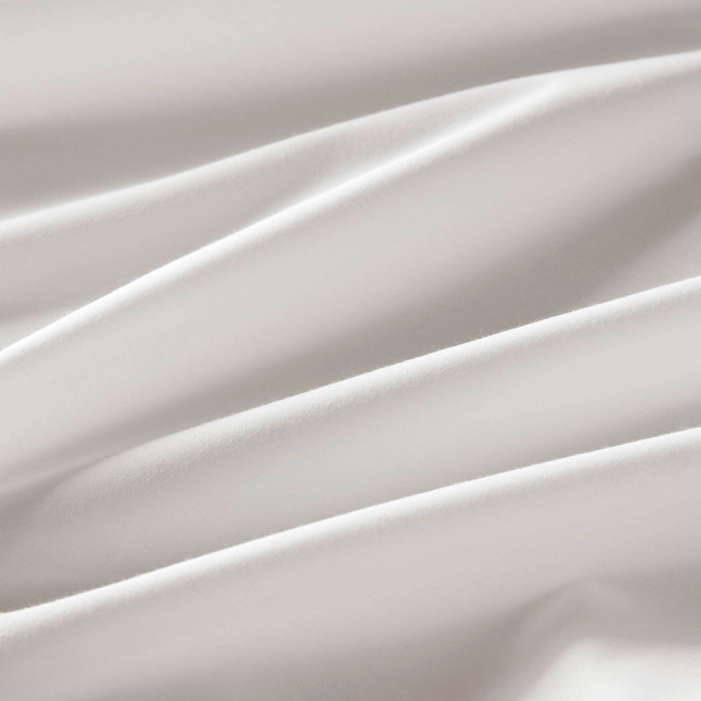 Percale Weave - Queen Premium Cotton Rich Sheet Set - Bright White